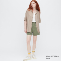 Рубашка с коротким рукавом UNIQLO 1159781279 (Бежевый, XS)