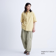 Сорочка з коротким рукавом Oversize UNIQLO теніска 1159814816  (Жовтий XS)