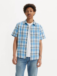 Мужская тенниска Levi's в клетку 1159832764 (Голубой M)