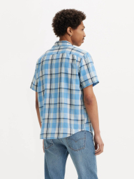 Мужская тенниска Levi's в клетку 1159832764 (Голубой M)