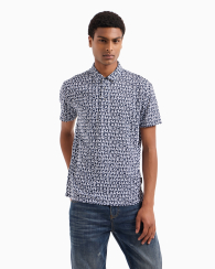 Футболка-поло Armani Exchange с принтом 1159834189 (Синий XL)