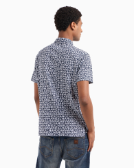 Футболка-поло Armani Exchange с принтом 1159834189 (Синий XL)