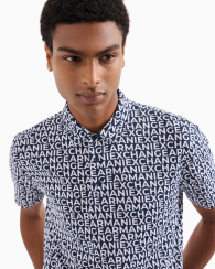 Футболка-поло Armani Exchange з принтом 1159834189 (Синій XL)