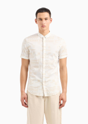 Мужская тенниска Armani Exchange рубашка с коротким рукавом 1159836147 (Молочный XL)