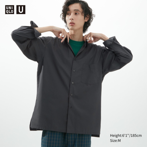 Рубашка UNIQLO 1159783051 (Серый, XL)