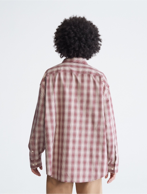 Мужская клетчатая рубашка Calvin Klein 1159806706 (Красный, XL)