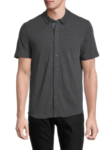 Мужская рубашка с коротким рукавом Michael Kors тенниска на пуговицах 1159784800 (Серый, M)