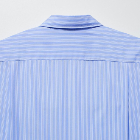 Стильная рубашка в полоску UNIQLO 1159786364 (Голубой, L)