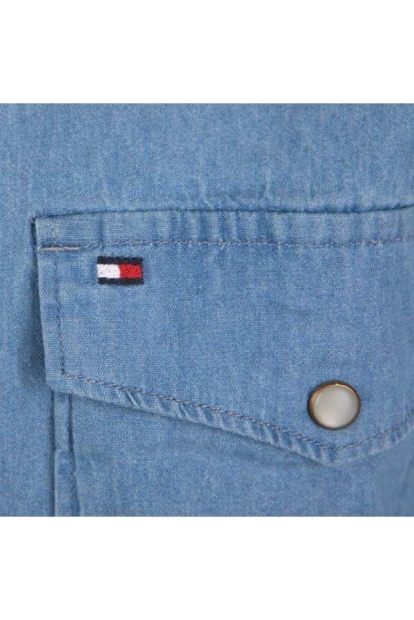 Мужская джинсовая рубашка Tommy Hilfiger на кнопках 1159794990 (Синий, XXL)
