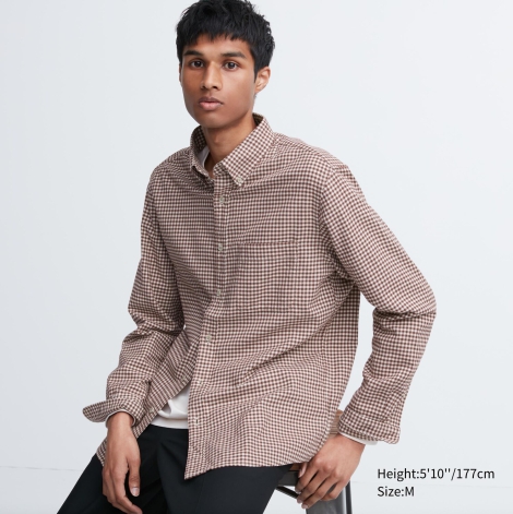 Фланелевая рубашка в клетку UNIQLO 1159798277 (Красный, 3XL)