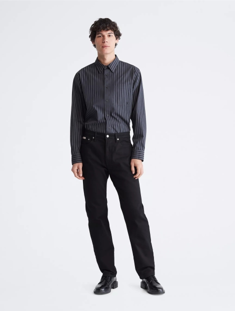 Чоловіча сорочка Calvin Klein у смужку 1159806280 (Чорний, XS)