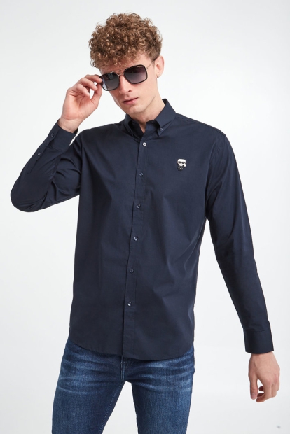 Мужская рубашка Karl Lagerfeld Paris с логотипом 1159808958 (Синий, L)