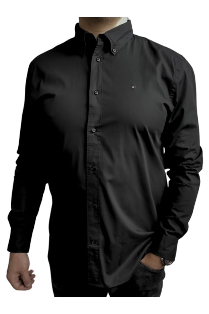 Мужская рубашка Tommy Hilfiger с логотипом 1159809501 (Черный, M)