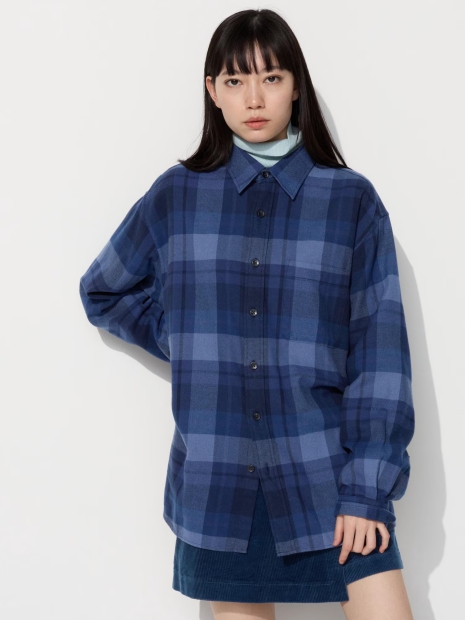 Фланелева сорочка в клітинку UNIQLO 1159825052 (Синій 3XL)