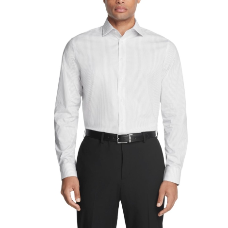 Мужская рубашка Slim Fit Calvin Klein в полоску 1159825544 (Серый XXL)