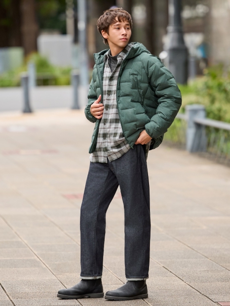 Фланелевая рубашка UNIQLO в клетку 1159829422 (Серый 3XL)