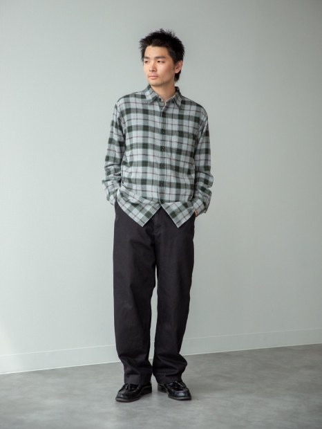 Фланелевая рубашка UNIQLO в клетку 1159829422 (Серый 3XL)