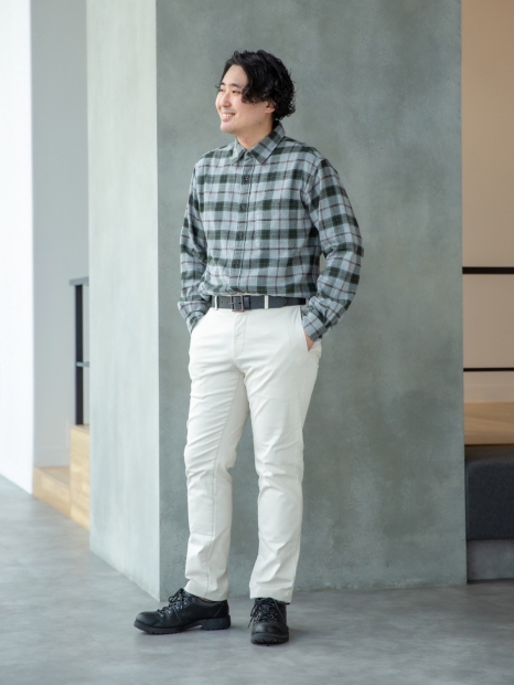 Фланелевая рубашка UNIQLO в клетку 1159829422 (Серый 3XL)