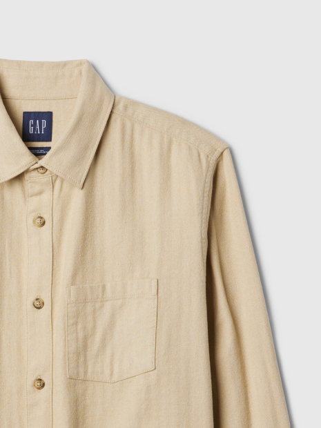 Мужская фланелевая рубашка GAP 1159833189 (Бежевый M)
