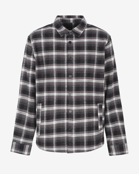 Фланелева сорочка Armani Exchange з принтом 1159834375 (Сірий S)