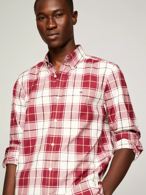 Мужская рубашка Tommy Hilfiger с логотипом 1159835589 (Красный M)