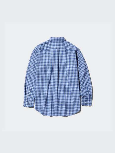 Стильная рубашка в клетку UNIQLO 1159835643 (Синий XXL)