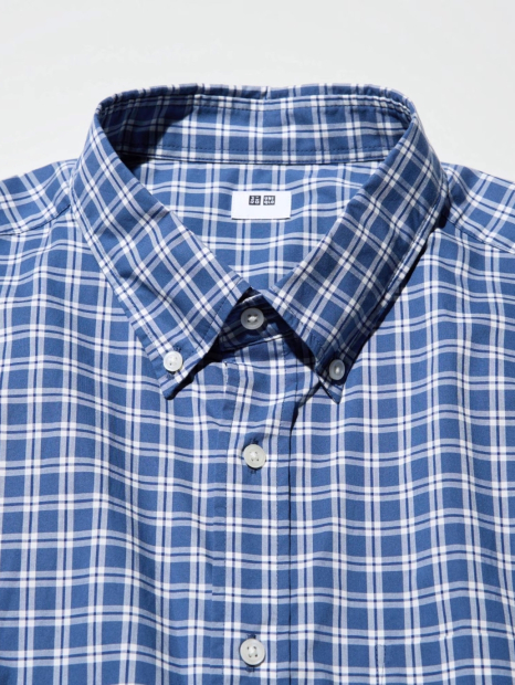 Стильная рубашка в клетку UNIQLO 1159835643 (Синий XXL)