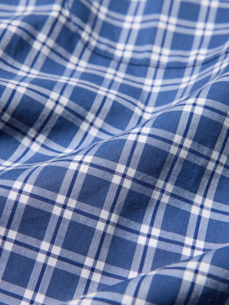 Стильная рубашка в клетку UNIQLO 1159835643 (Синий XXL)