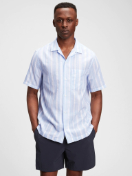Мужская рубашка в полоску GAP 1159771726 (Голубой, XL)