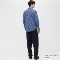 Фланелевая рубашка в клетку UNIQLO 1159780004 (Синий, M)