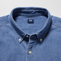 Джинсовая рубашка на пуговицах UNIQLO 1159783017 (Синий, L)