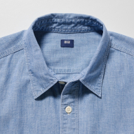 Джинсовая рубашка на пуговицах UNIQLO 1159783927 (Голубой, XL)