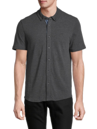 Мужская рубашка с коротким рукавом Michael Kors тенниска на пуговицах 1159784800 (Серый, M)