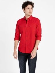 Рубашка с карманами Guess на кнопках 1159792145 (Красный, XS)