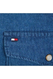 Мужская джинсовая рубашка Tommy Hilfiger на кнопках 1159794985 (Синий, S)