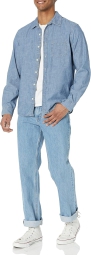 Мужская рубашка из шамбре GAP 1159796409 (Синий, S)