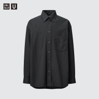 Рубашка оверсайз из твила UNIQLO 1159799344 (Серый, XL)