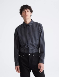 Мужская рубашка Calvin Klein в полоску 1159806280 (Черный, XS)