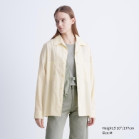 Стильна сорочка UNIQLO на ґудзиках 1159811885 (Молочний, M)