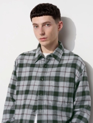 Фланелевая рубашка UNIQLO в клетку 1159829422 (Серый 3XL)
