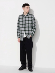 Фланелевая рубашка UNIQLO в клетку 1159829422 (Серый 3XL)