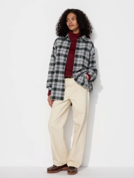 Фланелевая рубашка UNIQLO в клетку 1159829422 (Серый 3XL)