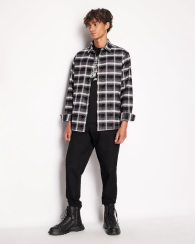 Фланелева сорочка Armani Exchange з принтом 1159834375 (Сірий S)