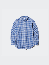 Стильная рубашка в клетку UNIQLO 1159835643 (Синий XXL)