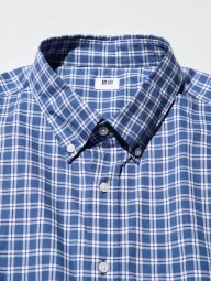 Стильная рубашка в клетку UNIQLO 1159835643 (Синий XXL)