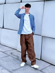 Стильная рубашка в клетку UNIQLO 1159835643 (Синий XXL)