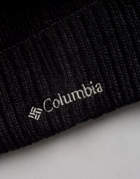 Теплая вязаная шапка бини Columbia с логотипом 1159792384 (Черный, One size)