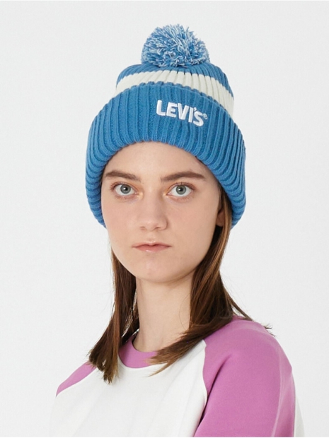 В'язана тепла шапка Levi's з логотипом 1159814084 (Блакитний, One size)