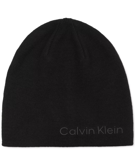 Стильна двостороння шапка Calvin Klein біні з логотипом 1159817580 (Чорний/Сірий One size)