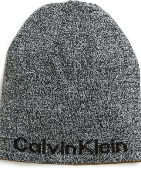 Стильна двостороння шапка Calvin Klein біні з логотипом 1159817581 (Сірий/Зелений One size)